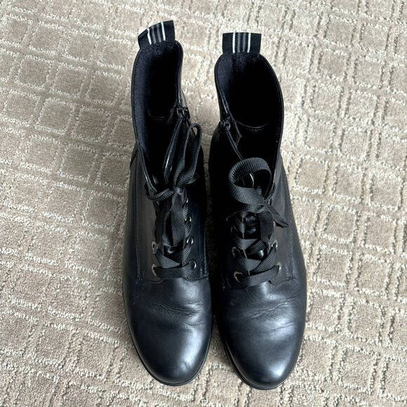 Gabor Leather Zip-Up Combat Boots Women's EU 7.5 US 9 Black Punk Grunge Goth - Picture 5 of 11